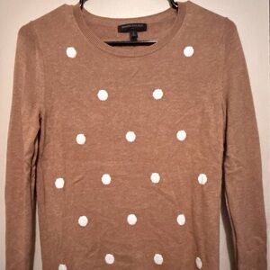 Banana republic women’s pullover polka dot sweater camel US Small